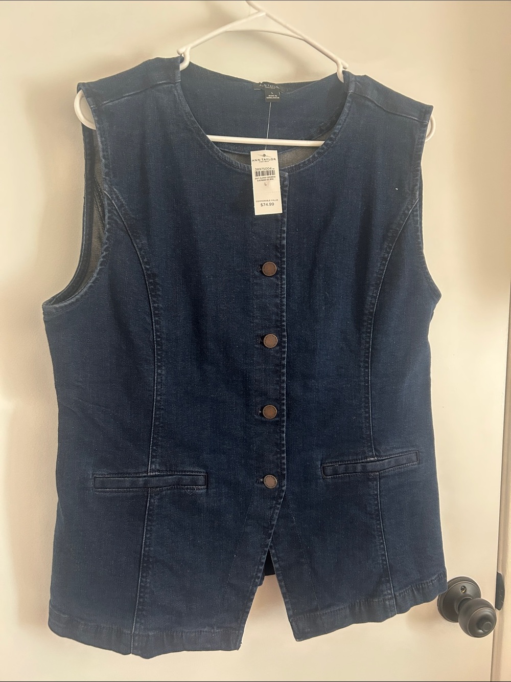Ann Taylor Factory Dark Indigo Denim Vest
